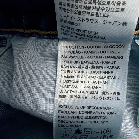 Levi's Premium 70's High Flare Jeans Womens 33 x 34 Dark Wash Blue Denim - Picture 5 of 11